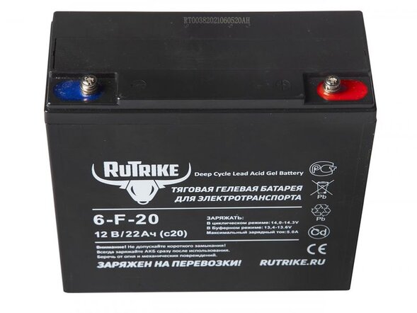 Тяговый аккумулятор RuTrike 6-F-20 (12V20A/H C20)